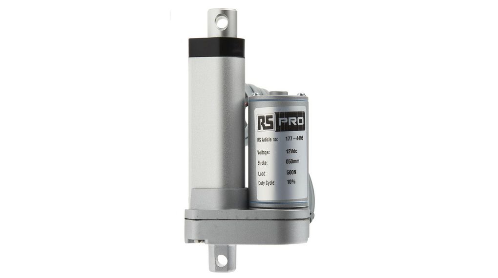 Zylinder, Elektrisch betätigt, 50mm, 3.5A, 12VDC, 500N, 14.6mm/s, IP54